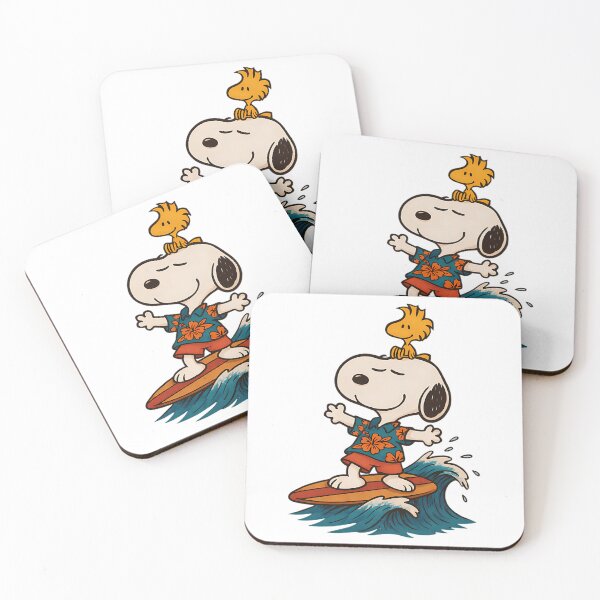 Item preview, Snoopy Surfing  Tropical Hawaiian Dog  Bird Riding The Wave designed and sold by harlynkeyse.
