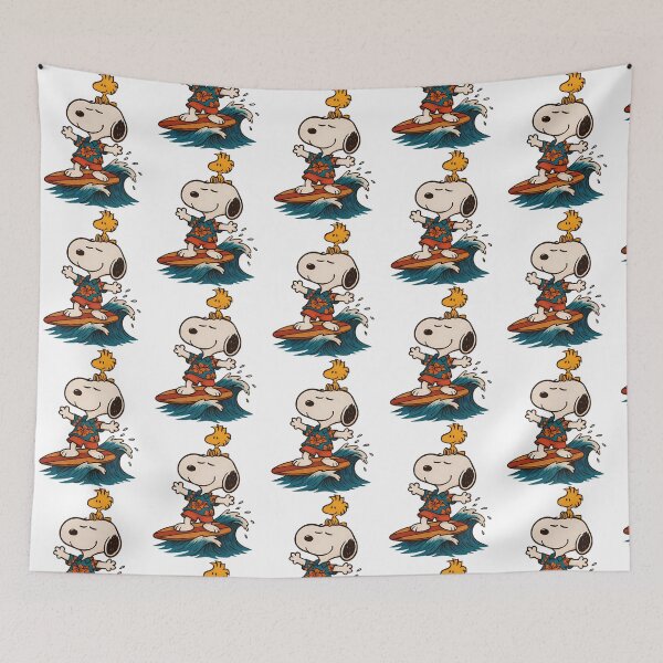Item preview, Snoopy Surfing  Tropical Hawaiian Dog  Bird Riding The Wave designed and sold by harlynkeyse.