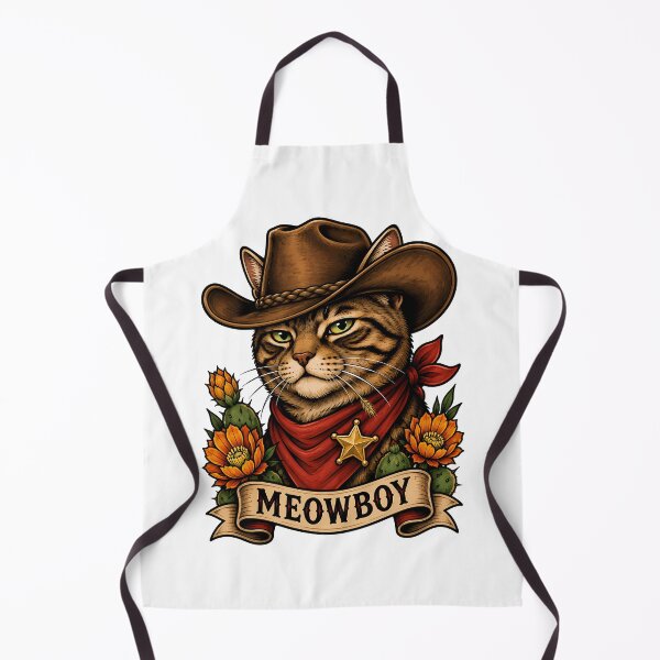 Item preview, Meowboy Western Cowboy Cat Tattoo designed and sold by Old's Cool Cat Studio.