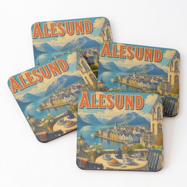 Item preview, Ålesund, Norway: Vintage-Style Painterly Travel Poster designed and sold by LSVart.