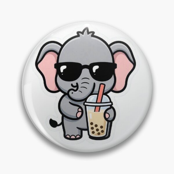 Item preview, Cute Elephant Drinking Boba Tea designed and sold by BobaCatDesign.