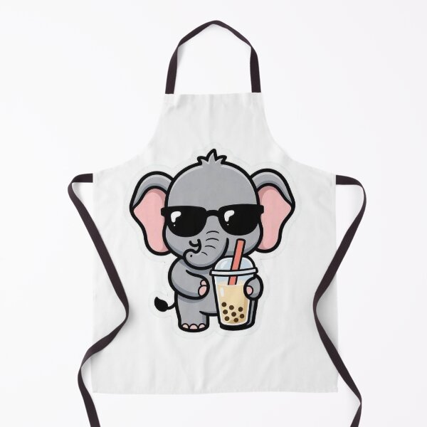 Item preview, Cute Elephant Drinking Boba Tea designed and sold by BobaCatDesign.