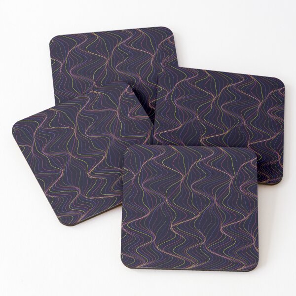 Item preview, Futuristic Purple and Yellow Wavy Laser Pattern designed and sold by GraphyLab.