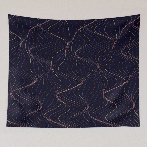Item preview, Futuristic Purple and Yellow Wavy Laser Pattern designed and sold by GraphyLab.