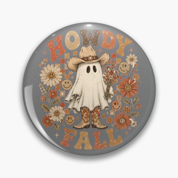 Item preview, Howdy Fall Cowboy Ghost Western Groovy Halloween Checkerboard Design designed and sold by Yellowriversss.
