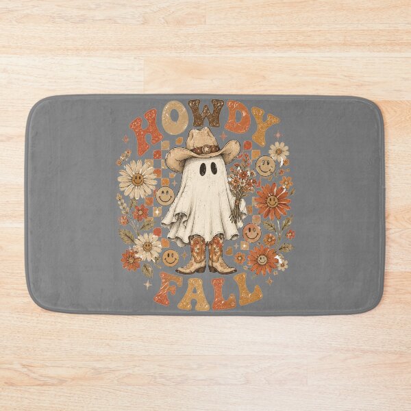 Item preview, Howdy Fall Cowboy Ghost Western Groovy Halloween Checkerboard Design designed and sold by Yellowriversss.