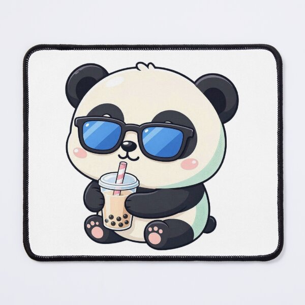 Item preview, Cute Panda Bear Drinking Boba Milk Tea designed and sold by BobaCatDesign.