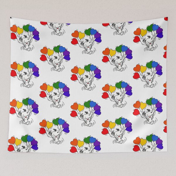 Item preview, Snoopy With Rainbow Balloons designed and sold by harlynkeyse.
