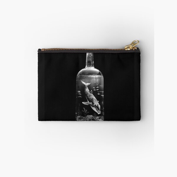 Item preview, Whale in a Bottle Surreal Monochrome Ocean Fantasy Art designed and sold by inkoutninja.