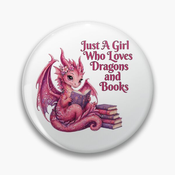Item preview, Just A Girl Who Loves Dragons and Books | Cute Fantasy Book Dragon designed and sold by Dot1001.