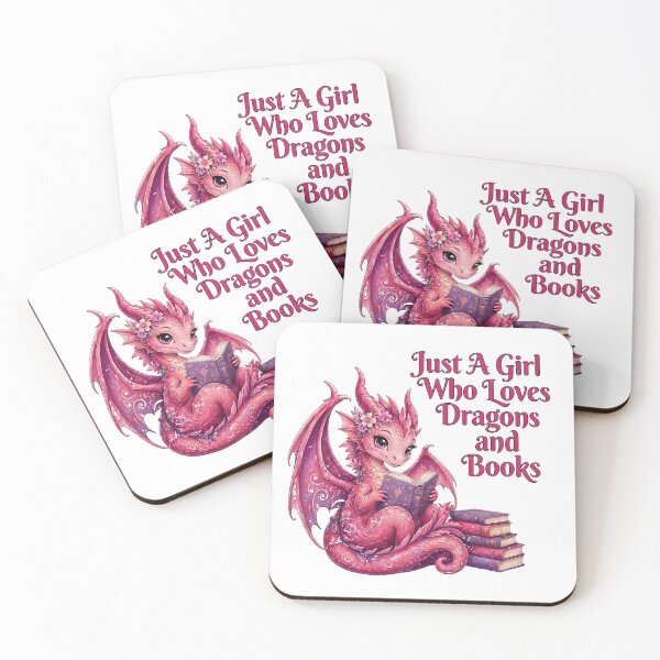 Item preview, Just A Girl Who Loves Dragons and Books | Cute Fantasy Book Dragon designed and sold by Dot1001.