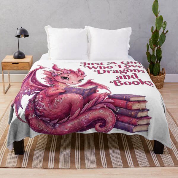 Item preview, Just A Girl Who Loves Dragons and Books | Cute Fantasy Book Dragon designed and sold by Dot1001.