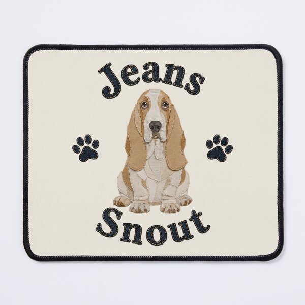 Item preview, Lemon-White Basset Hound Denim Patch Art designed and sold by JeanSnout.