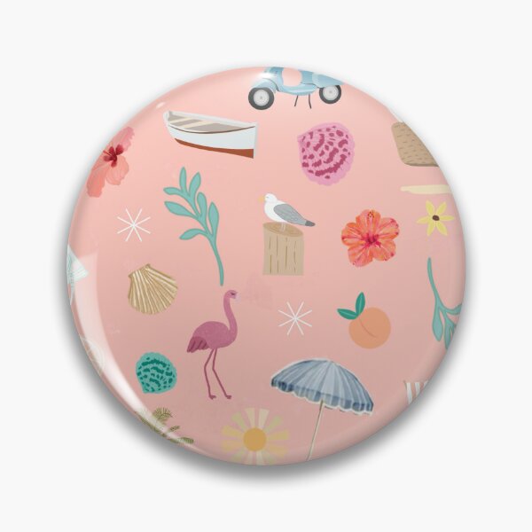 Item preview, Fun beach pattern pastel salmon background designed and sold by SweetCoolVibes.