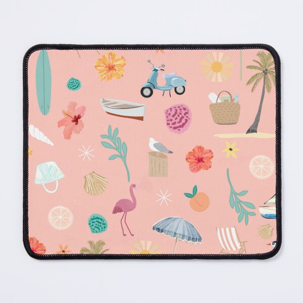 Item preview, Fun beach pattern pastel salmon background designed and sold by SweetCoolVibes.