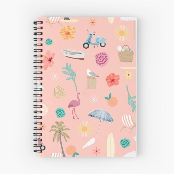 Item preview, Fun beach pattern pastel salmon background designed and sold by SweetCoolVibes.