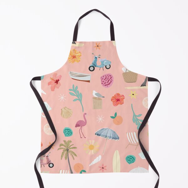 Item preview, Fun beach pattern pastel salmon background designed and sold by SweetCoolVibes.