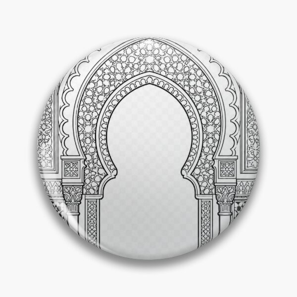 Item preview, Moroccan Riad Arch | Moroccan Islamic Architecture | Black and White Vector designed and sold by DesertInkArt.