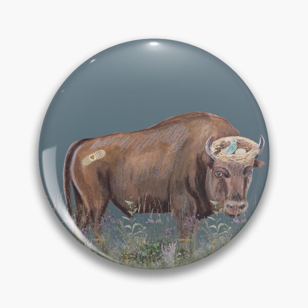 Item preview, Little Forest Friends — Bison in the Meadow designed and sold by WanderEastArt.