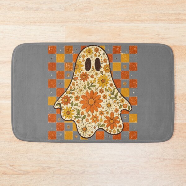 Item preview, Floral Ghost Silhouette Groovy Daisy Checkered Retro Halloween Art designed and sold by Yellowriversss.