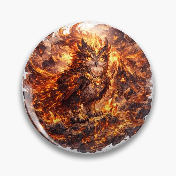 Item preview, Volcanic Owl Guardian of Fire designed and sold by AuudiVasustudio.