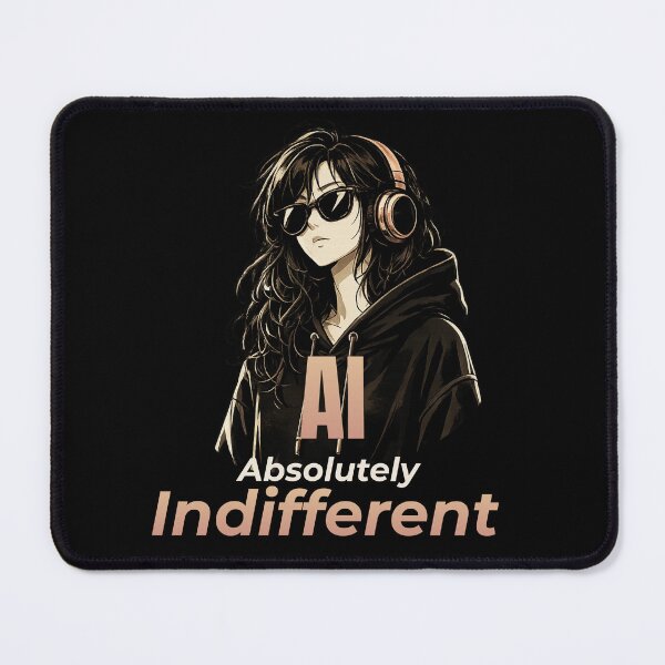 Item preview, AI Absolutely Indifferent – Funny AI Girl Hoodie Design designed and sold by Made You Smirk.