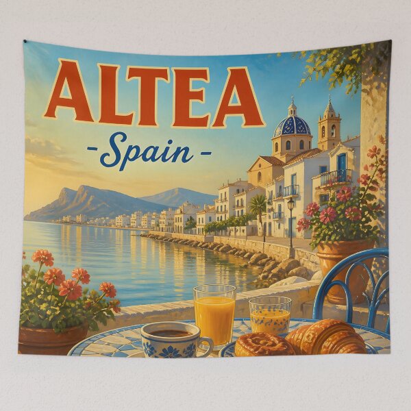 Item preview, Altea, Spain: Vintage-Style Painterly Travel Poster designed and sold by LSVart.