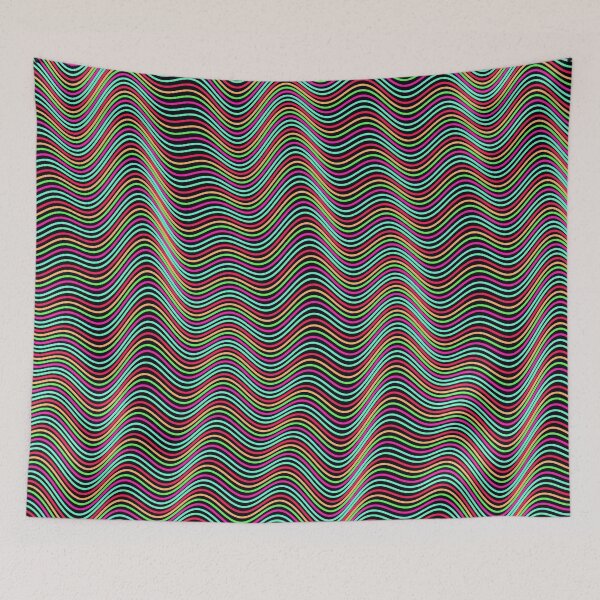 Item preview, Futuristic Wavy Contour Magenta and Teal Pattern designed and sold by GraphyLab.