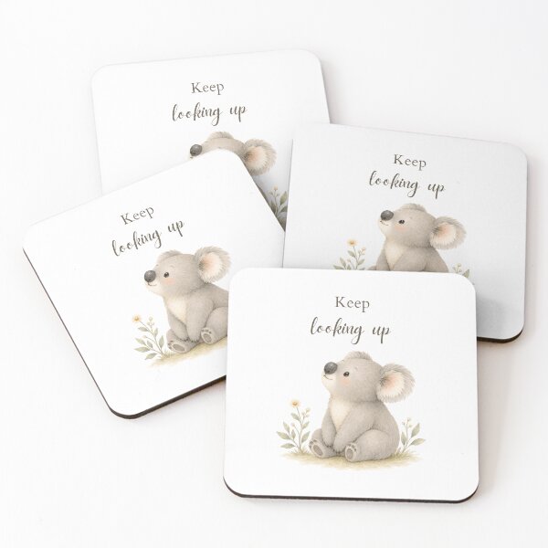 Item preview, Cute Koala with Keeping Looking Up Quote designed and sold by Birdsong Blessings.