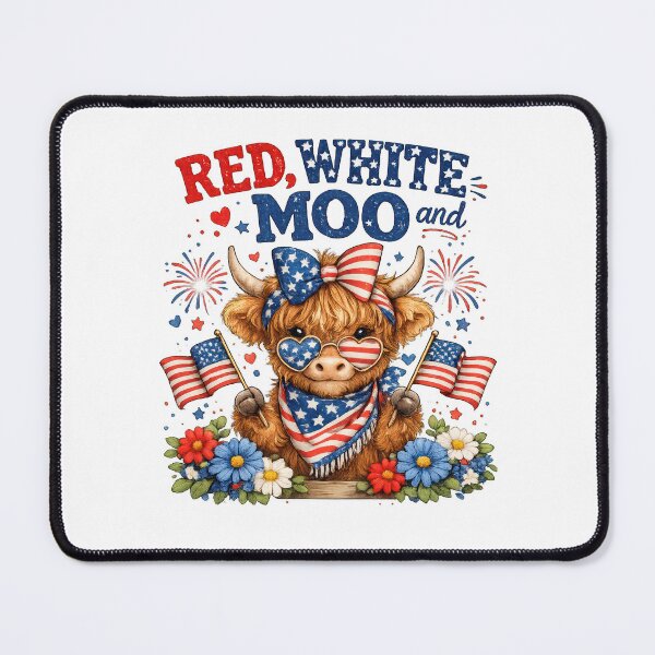 Item preview, Red White and Moo Funny Patriotic Cow 4th of July designed and sold by borutawear.