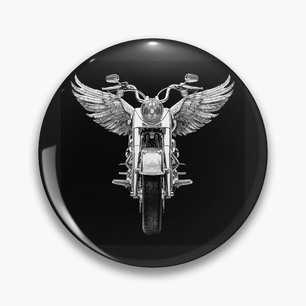 Item preview, Winged Motorcycle Monochrome Biker Freedom Art designed and sold by inkoutninja.