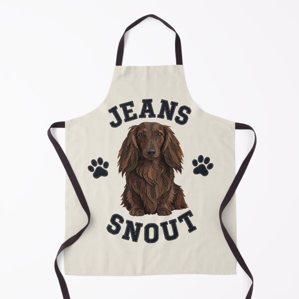 Item preview, Brown Longhaired Dachshund Denim Patch Art designed and sold by JeanSnout.