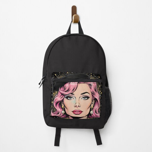 Item preview, Pink Hair Beret Girl - Luxury Gold Pearl Pop Art Portrait designed and sold by MAISON SYLVIE.