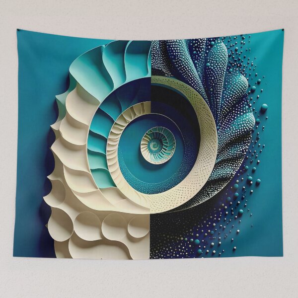 Item preview, Abstract Swirling Formations of Blue and White designed and sold by Vicky Brago-Mitchell®.