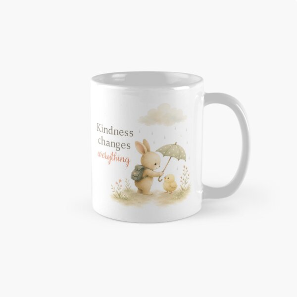 Item preview, Cute Bunny and Chick with Kindness Changes Everything quote designed and sold by Birdsong Blessings.