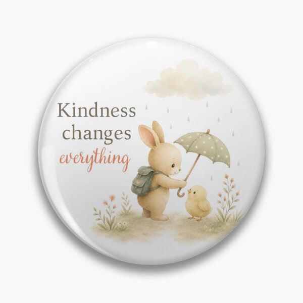 Item preview, Cute Bunny and Chick with Kindness Changes Everything quote designed and sold by Birdsong Blessings.