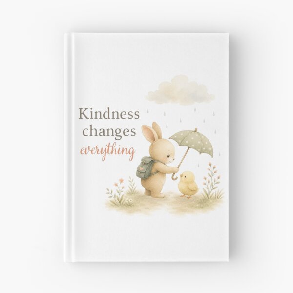 Item preview, Cute Bunny and Chick with Kindness Changes Everything quote designed and sold by Birdsong Blessings.