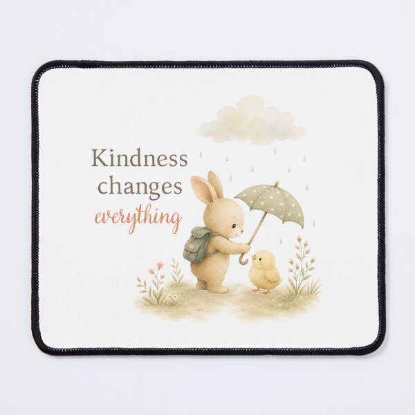 Item preview, Cute Bunny and Chick with Kindness Changes Everything quote designed and sold by Birdsong Blessings.
