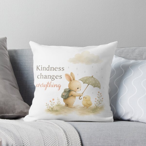 Item preview, Cute Bunny and Chick with Kindness Changes Everything quote designed and sold by Birdsong Blessings.