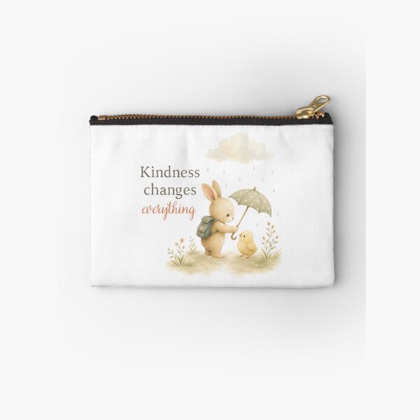 Item preview, Cute Bunny and Chick with Kindness Changes Everything quote designed and sold by Birdsong Blessings.