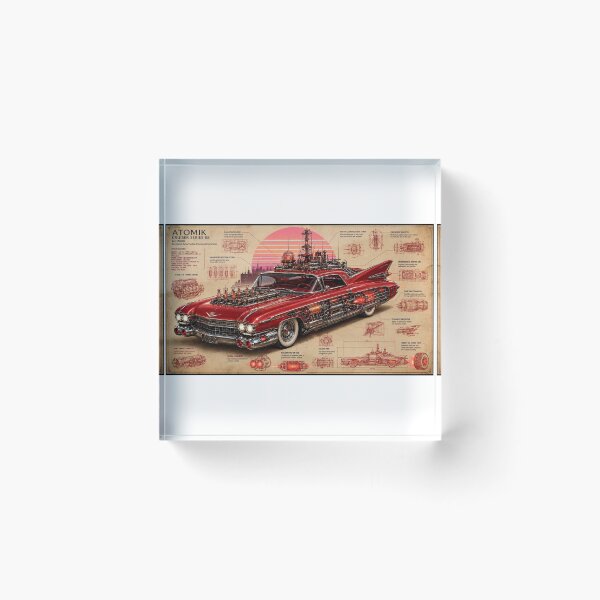 Item preview, Atomic Cruiser Series 88 Blueprint | Retro Futuristic Cadillac | Atompunk Engineering Poster | Vintage Sci-Fi Car Wall Art designed and sold by A-T-H.