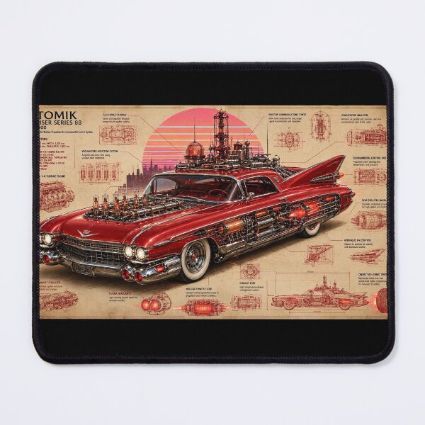 Item preview, Atomic Cruiser Series 88 Blueprint | Retro Futuristic Cadillac | Atompunk Engineering Poster | Vintage Sci-Fi Car Wall Art designed and sold by A-T-H.