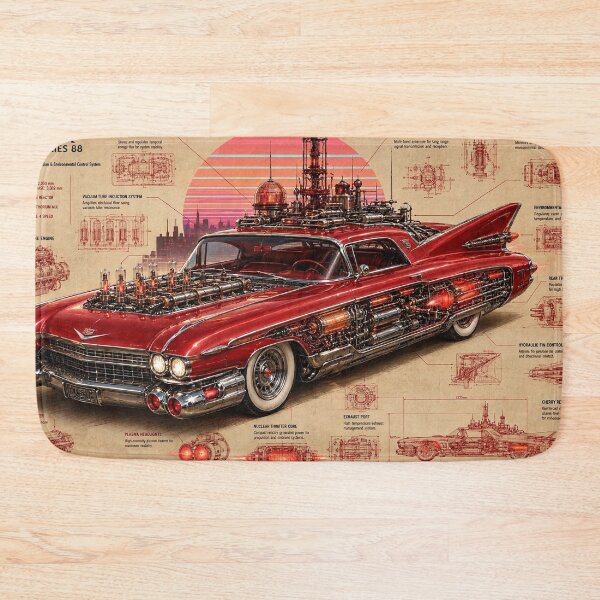 Item preview, Atomic Cruiser Series 88 Blueprint | Retro Futuristic Cadillac | Atompunk Engineering Poster | Vintage Sci-Fi Car Wall Art designed and sold by A-T-H.