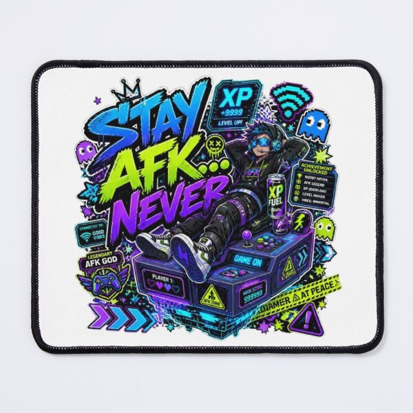 Item preview, STAY AFK... NEVER | Cyber Gamer Sticker | Neon Gaming Graffiti Streetwear Design designed and sold by Stylestickers55.