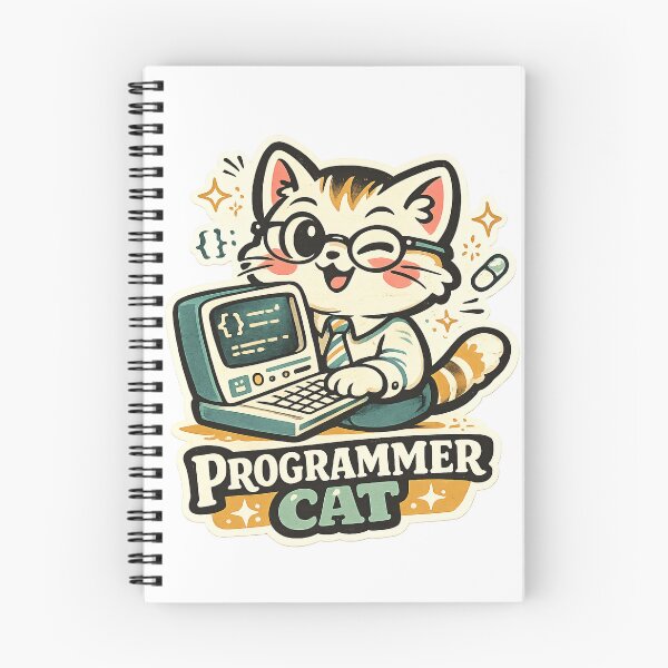 Item preview, Programmer Cat Watercolor Cottagecore – Cozy Developer Coding Cat Art Print designed and sold by SanaCreation13.