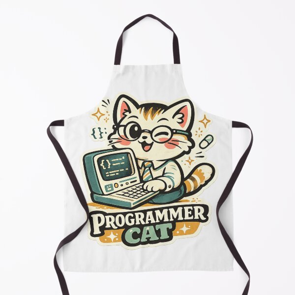 Item preview, Programmer Cat Watercolor Cottagecore – Cozy Developer Coding Cat Art Print designed and sold by SanaCreation13.