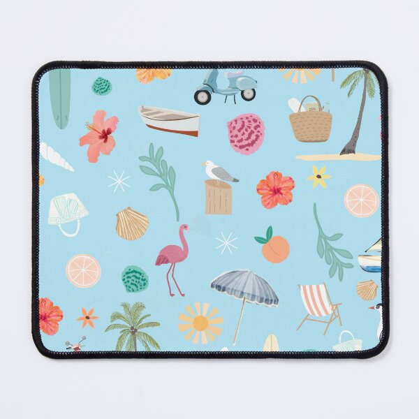 Item preview, Fun beach pattern sky blue background designed and sold by SweetCoolVibes.