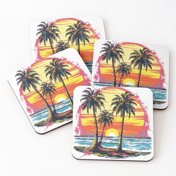 Item preview, California Sunset Palm Trees | Retro Tropical Beach Paradise designed and sold by Awarrie.