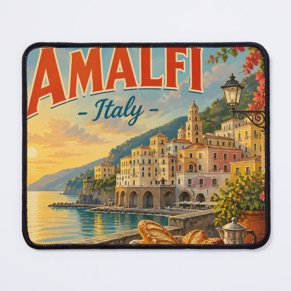 Item preview, Amalfi, Italy: Scenic-Style Painterly Travel Poster designed and sold by LSVart.