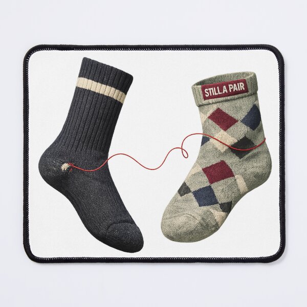 Item preview, Still A Pair – Mismatched Socks Relationship Graphic designed and sold by Concrete Coffee Studio.